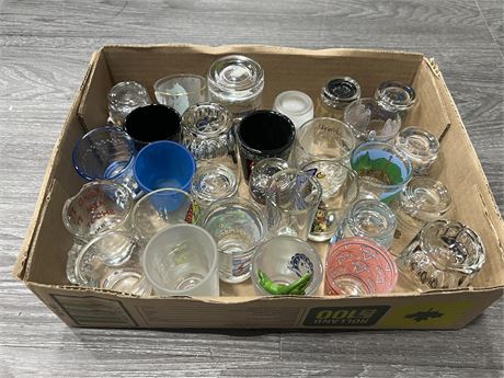 COLLECTION OF 29 SHOT GLASSES