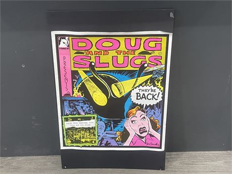 VINTAGE 1992 DOUG & THE SLUGS POSTER SIGNED BY DOUG BENNETT (20”x30”)