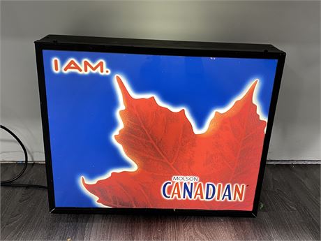 LIGHT UP MOLSON CANADIAN SIGN (20”x16”)