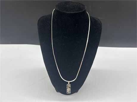 STERLING NECKLACE W/MARKED 925 SILVER PENDANT