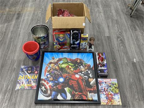 LARGE ASSORTED MARVEL COLLECTION (FRAME IS 24”)