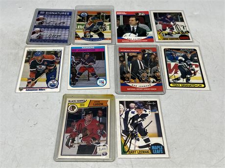 10 SIGNED NHL CARDS