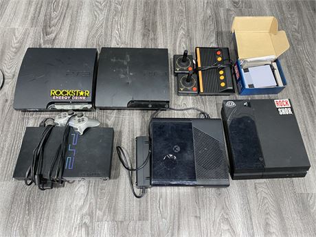 7 VIDEO GAME CONSOLES - ALL MISSING CORDS (as is)