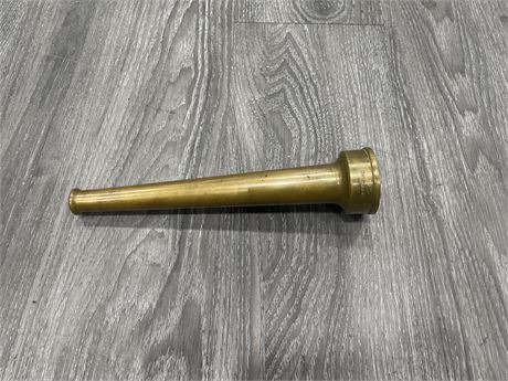 VINTAGE BRASS FIRE HOSE NOZZLE - 10” TALL
