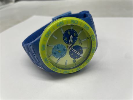 SWATCH CHRONOGRAPH WATCH 1990’S W/ LIME GREEN FACE