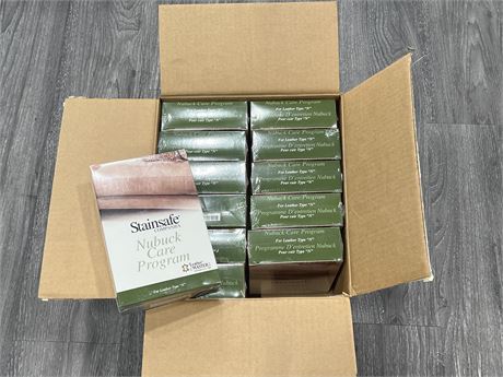 12 NEW BOXES OF STAINSAFE LEATHER CARE KITS