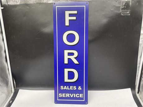 FORD SALES & SERVICE METAL SIGN (8”x24”)