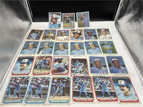27 1981 & 82 O.P.C. EXPOS & BLUE JAYS INSERT POSTERS