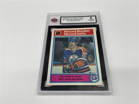 KSA GRADED 8 1982/83 #1 WAYNE GRETZKY O-PEE-CHEE NHL CARD