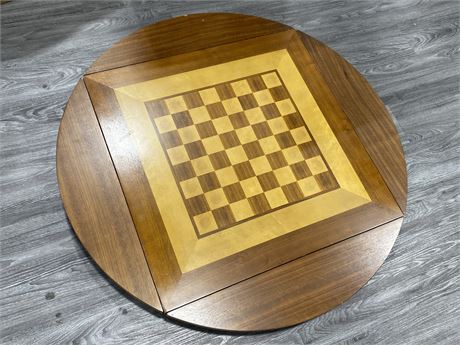 WOOD CHESS TABLE TOP (Extends to 45”)