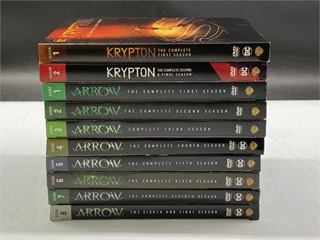 DC SERIES SEASON DVD SETS - ARROW SEASON 1-8 & KRYPTON SEASON 1-2