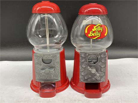 2 RED GUMBALL MACHINES (9” TALL)