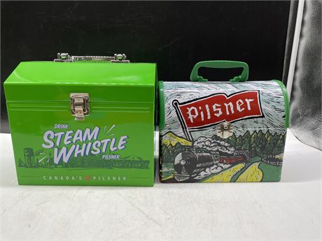 2 PILSNER METAL LUNCH BOXES