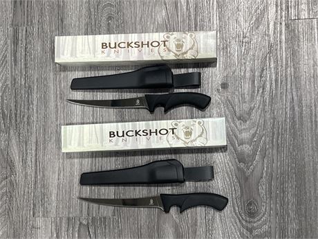 2 NEW BUCKSHOT FILET KNIFES