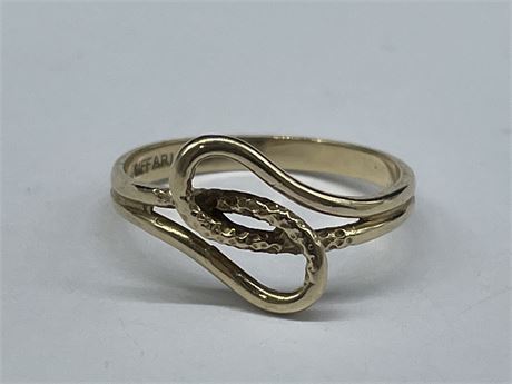 10K DOUBLE KNOT SZ. 6 RING