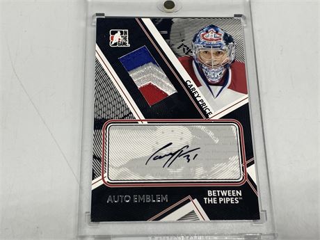 CAREY PRICE AUTOGRAPHED JERSEY “IN THE GAME” CARD (2009)