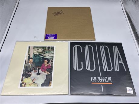 3 LED ZEPPELIN VINYL ALBUMS (In through the out door is sealed) - MINT