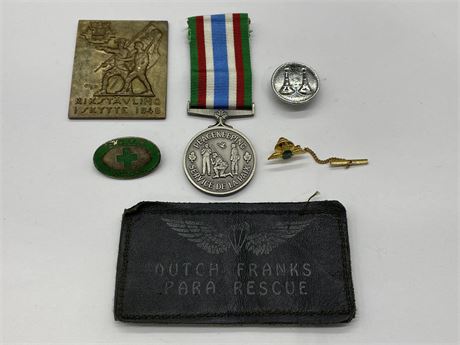 MILITARY LOT - MIXED MEDALS & PATCH (4”X2”), RCAF/PEACE KEEPING, GERMAN/OTHER