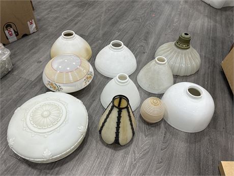 VINTAGE CEILING LAMP/LIGHT COVERS - VARIOUS SIZES