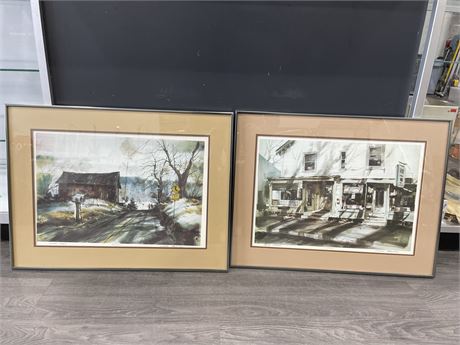 2 SIGNED NUMBERED FRAMED LUDLOW THORSTON PRINTS (29”x23”)
