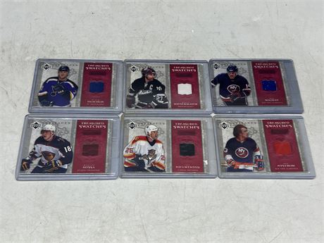 6 NUMBERED TREASURED SWATCHES JERSEY CARDS