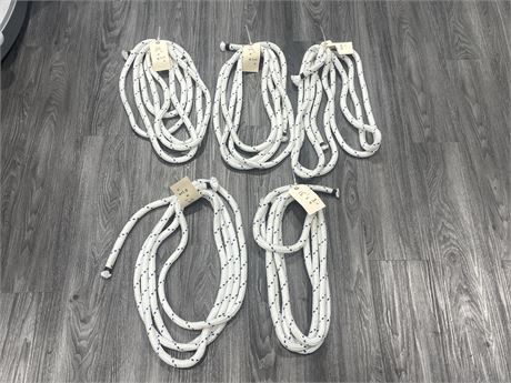 5PC OF NEW 3/4” BRAIDED ROPE