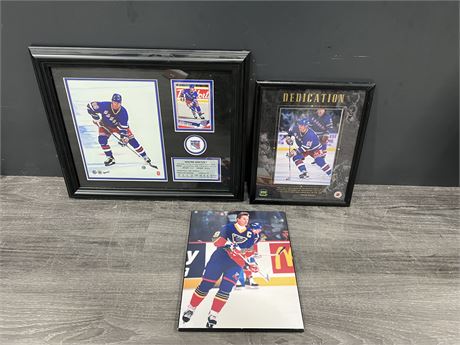 3 WAYNE GRETZKY PICTURES - LARGEST IS 15”x13”