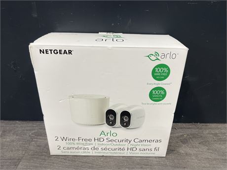 NEW OPEN BOX ARLO NETGEAR 2 WIRE FREE HD SECURITY CAMS