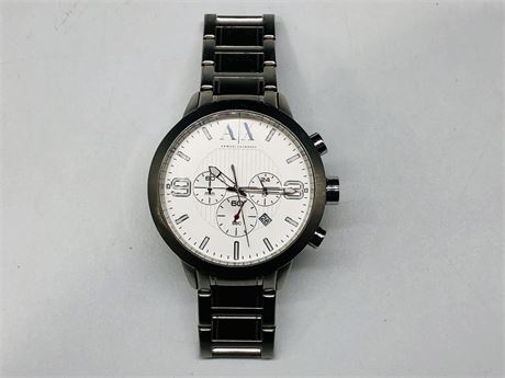 ARMANI EXCHANGE STAINLESS STEEL WATCH (NEEDS BATTERY)
