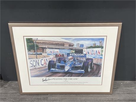 FRAMED JIM SWINTAL MOLSON INDY VANCOUVER PRINT SIGNED BY ROSS BENTLEY - NO COA