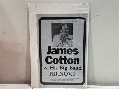 ORIGINAL CONCERT POSTER JAMES COTTON BLUES BAND - COMMODORE BALL ROOM 11”x17”