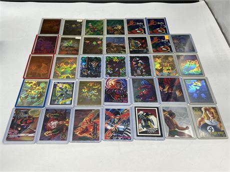 34 MISC COMIC CARDS - EXCELLENT COND. (Majority marvel)