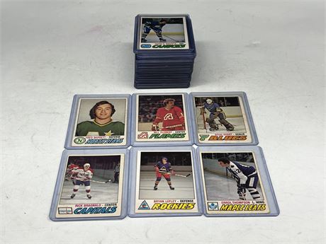 (43) 1977 OPC NHL CARDS IN TOPLOADERS