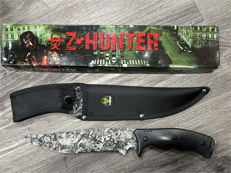 NEW ZOMBIE HUNTER HUNTING KNIFE W/ SHEATH - 13” LONG