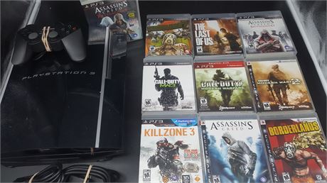 PS3 SYSTEM & 9 GAMES