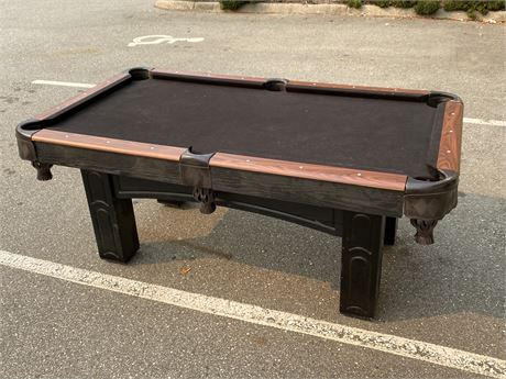POOL TABLE W/PING PONG TABLE TOP (75”x42”) SMALLER THAN REG SIZE