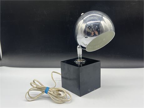 RETRO 1960’s / 70’s CHROME BALL DESK LAMP - HEAVY - 10” TALL