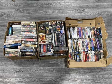 3 BOXES OF VHS TAPES