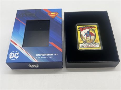 1 OZ 999 FINE SILVER SUPERMAN PIECE