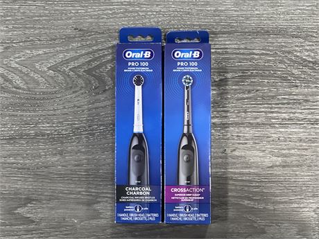 2 NEW ORAL-B PRO 100 TOOTH BRUSHES