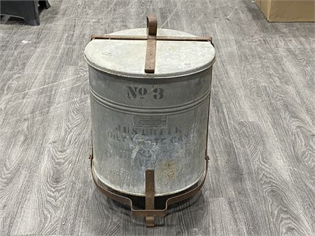 1950 GALVANIZED GARBAGE CAN (20” TALL)