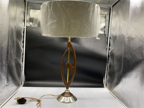 MCM TEAK TABLE LAMP (27”)