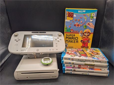 WII-U CONSOLE WITH GAMES - VERY GOOD CONDITION