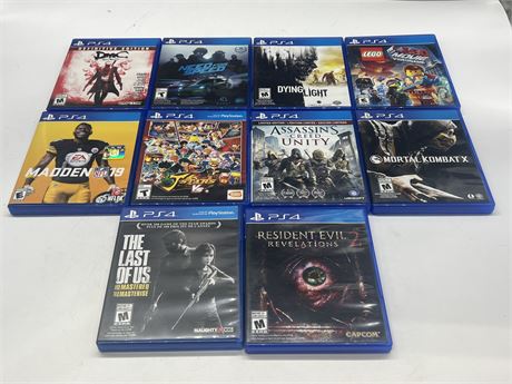 10 PS4 GAMES - EXCELLENT CONDITION