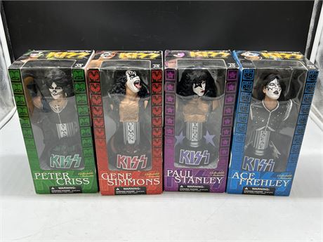 4 KISS COLLECTABLE STATUETTES BY MCFARLANE