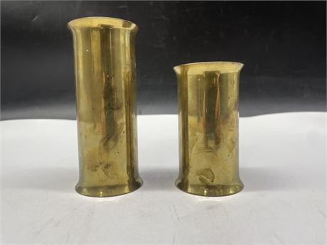 2 VINTAGE MADE IN DENMARK FOR SCANMALAY BRASS CANDLE HOLDERS (LARGEST 5”)