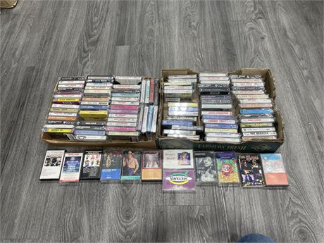 2 FLATS OF MISC CASSETTE TAPES