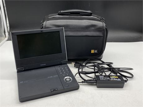 TOSHIBA PORTABLE DVD PLAYER W/LEATHER JBL CASE (MODEL #SD-P1600)