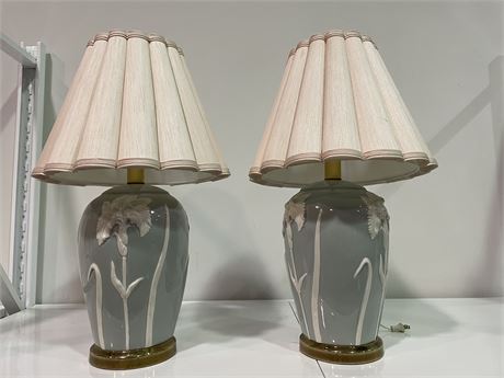 2 PALM TREE TABLE LAMPS