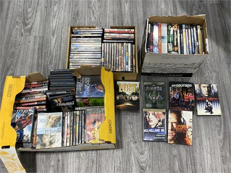 3 BOXES OF DVDS / SEASON BOX SETS